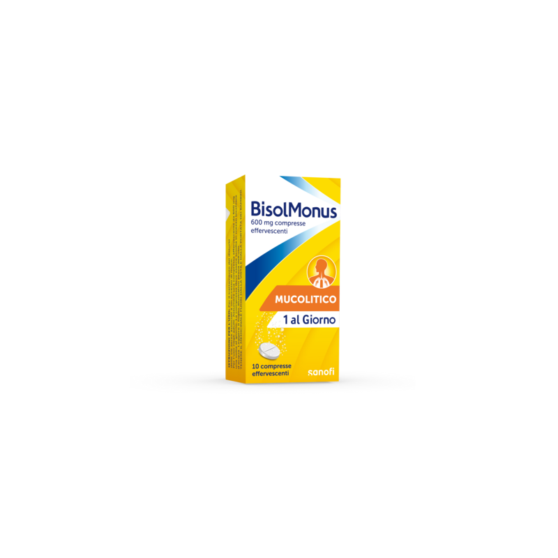 Bisolmonus 600mg - Acetilcisteina - Mucolitico - 10 Compresse Effervescenti
