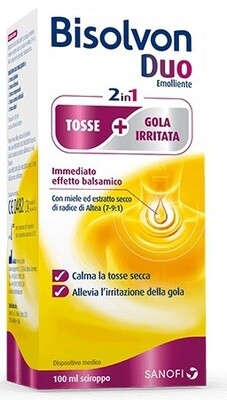 Bisolvon Duo Sciroppo Emolliente - 2 in 1 Tosse E Gola Irritata - 100ml
