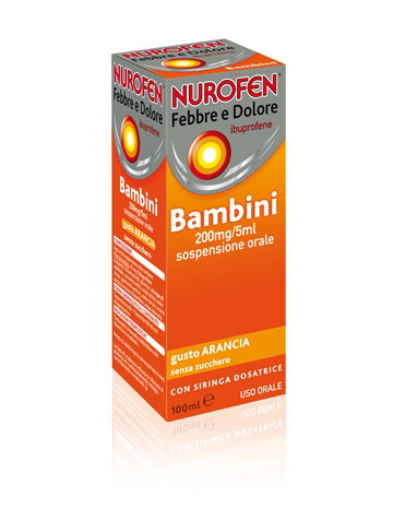 Nurofen Febbre E Dolore Sciroppo Bambini 200 mg/5 ml - Gusto Aancia - 100ml