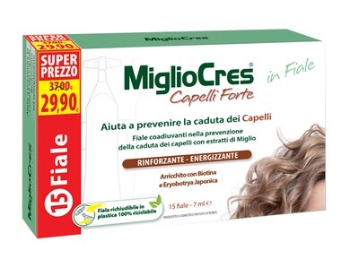 MiglioCres Capelli Forte Fiale - Aiuta A Prevenire La Caduta Dei Capelli - Rinforzante - Energizzante - 15 Fiale