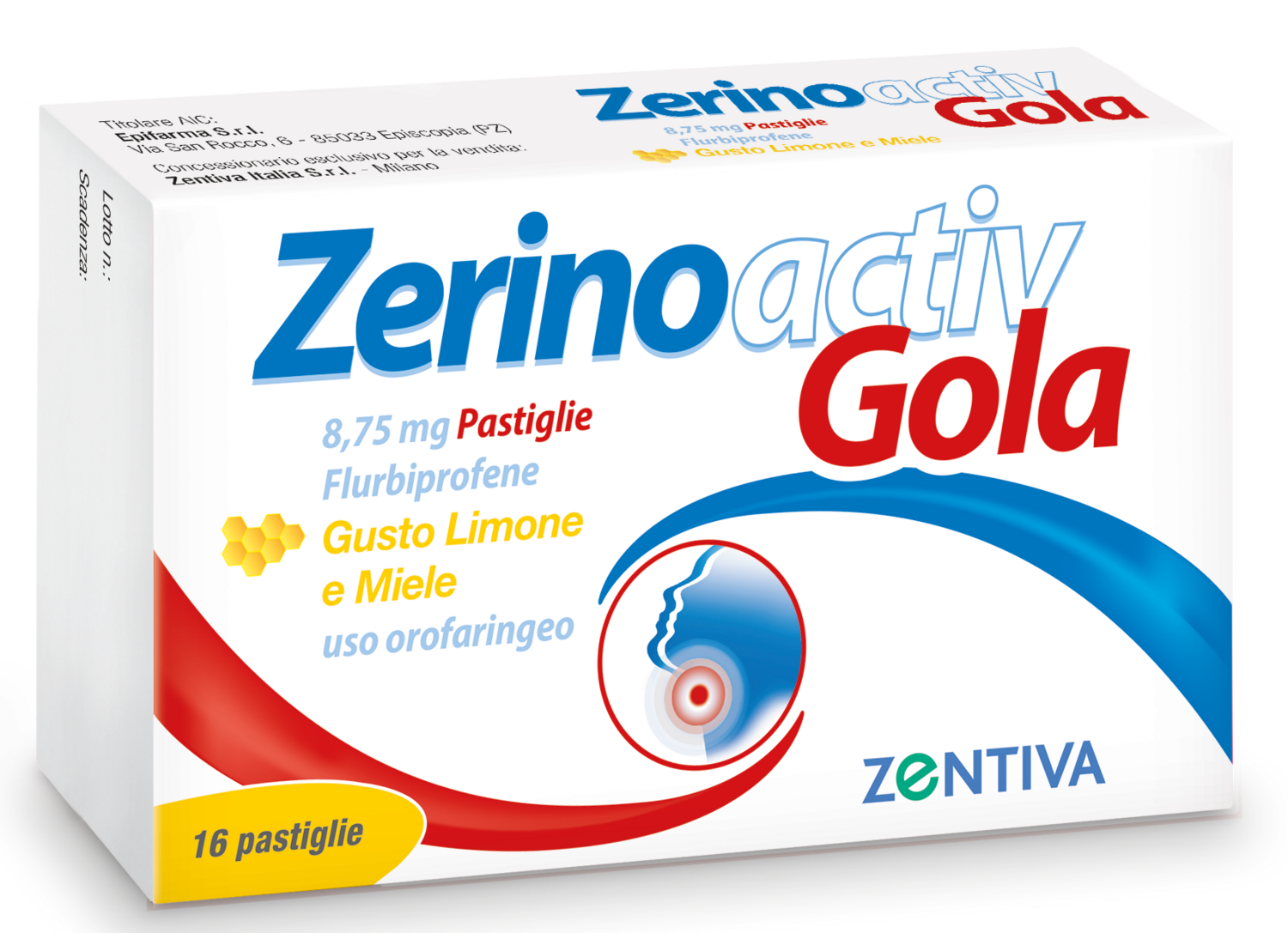 Zerinoactiv Gola - Aroma Limone E Miele - 16 Pastiglie
