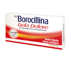 NeoBorocillina Gola Dolore - Aroma Menta - Senza Zucchero - 16 Pastiglie