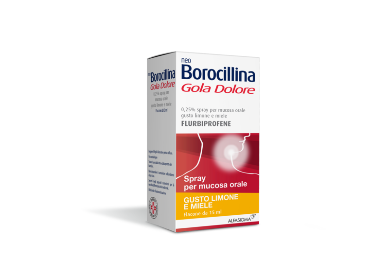 NeoBorocillina Gola Dolore Spray Per Mucosa Orale - Limone E Miele - 15ml