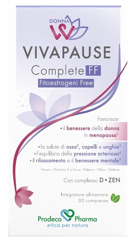 Donnaw Vivapause Complete FF - Fitoestrogeni Free - Benessere in Menopausa - 30 Compresse
