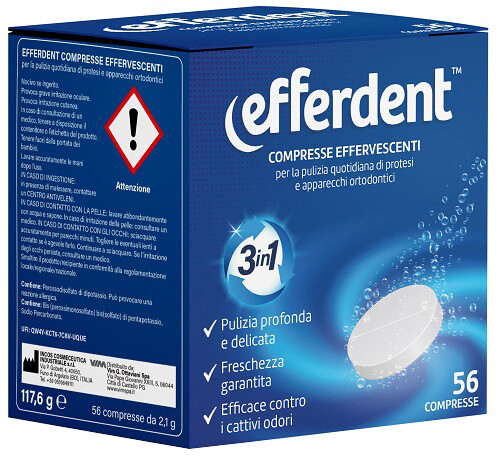 Efferdent Compresse Effervescenti - Per Protesi E Dentiere - 56 Compresse