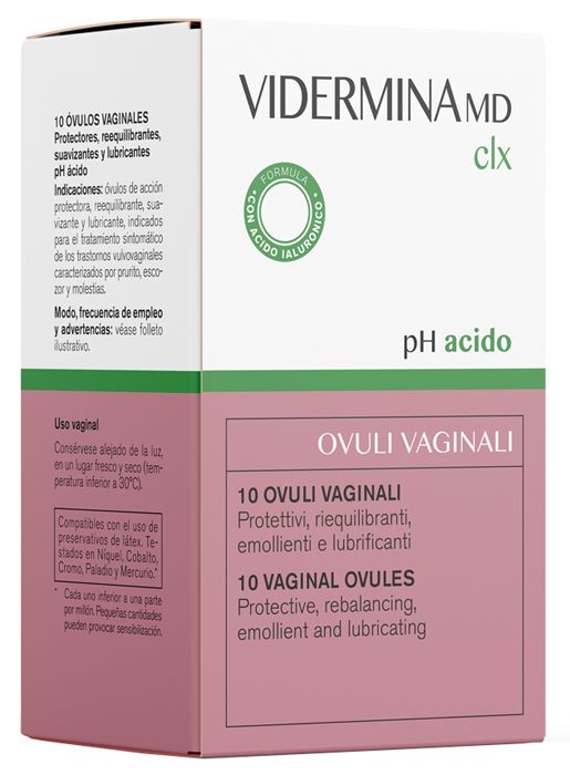 Vidermina CLX Ovuli Vaginali - pH Acido - 10 Ovuli