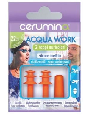 Cerumina Acqua Work - Silicone Iniettato - 2 Tappi Auricolari