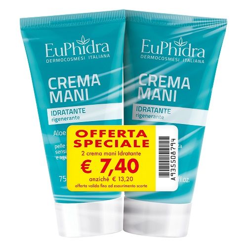Euphidra Crema Mani Idratante Rigenerante - 2 Creme Da 75 ml