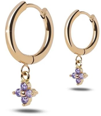 Medical Jewels 349 Cerchietto Oro Con Fiore Pendente Viola