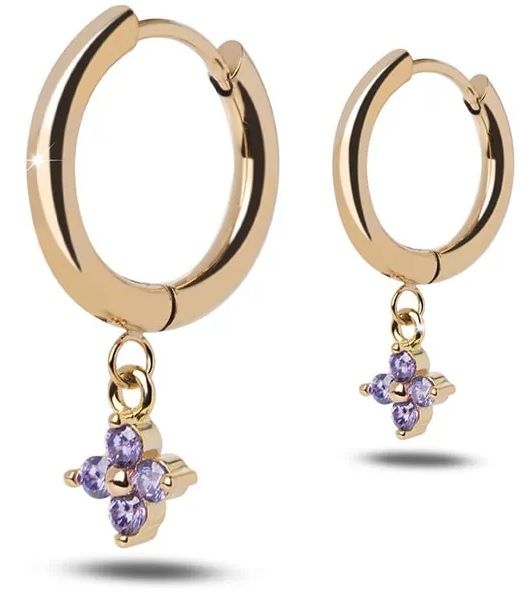 Medical Jewels 349 Cerchietto Oro Con Fiore Pendente Viola