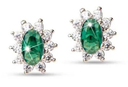 Medical Jewels 380 Orecchino Lobo Smeraldo