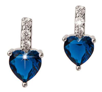 Medical Jewels 382 Orecchino Cuore Pendente Blu