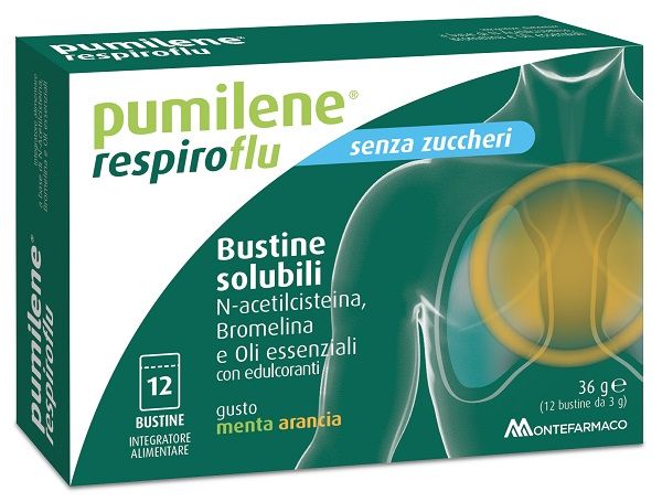 Pumilene Respiro Flu - Senza Zuccheri - 12 Buste