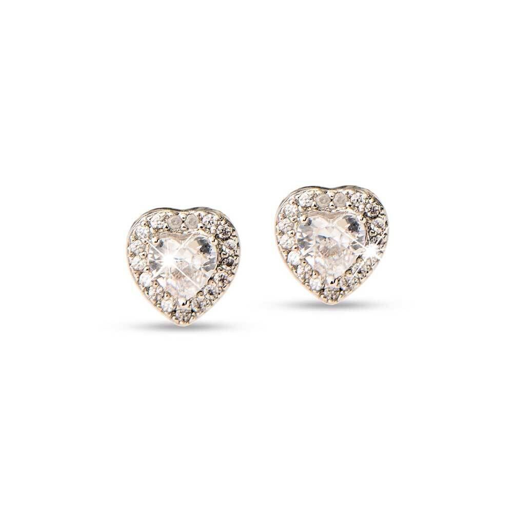 Medical Jewels 388 Orecchino Lobo Cuore Bianco