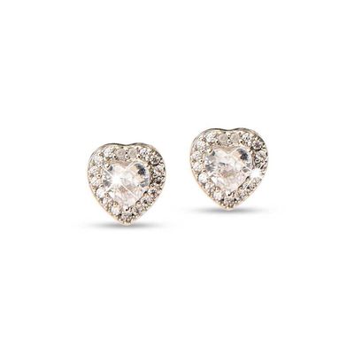 Medical Jewels 388 Orecchino Lobo Cuore Bianco