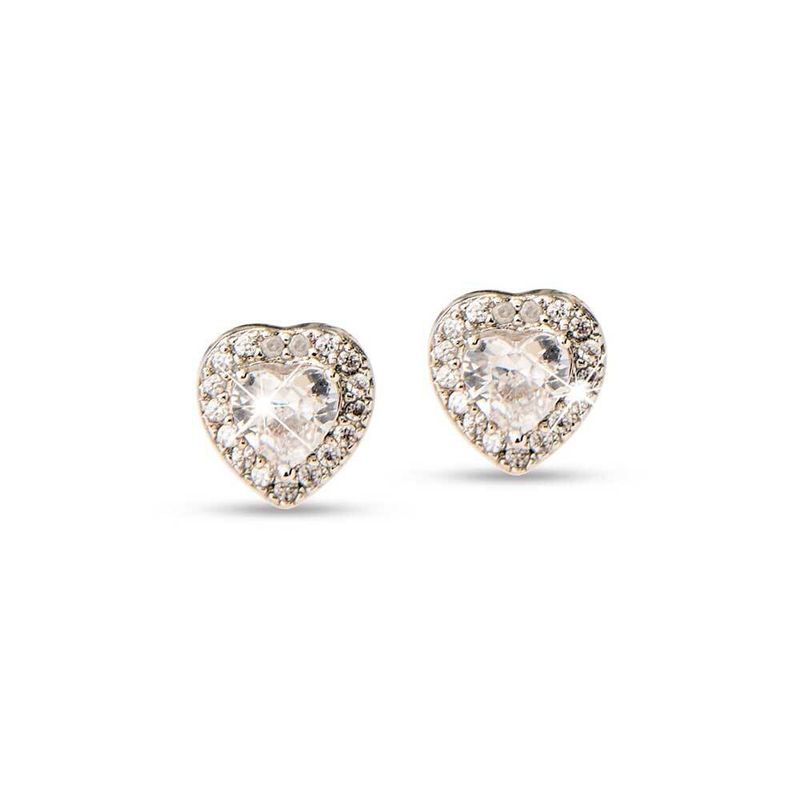 Medical Jewels 388 Orecchino Lobo Cuore Bianco