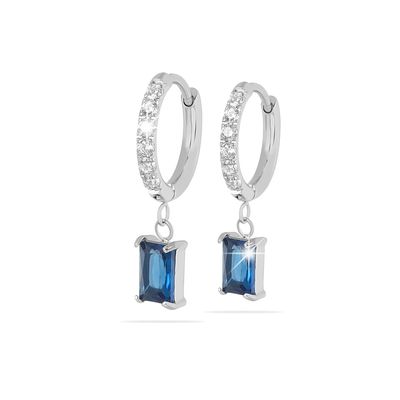 Medical Jewels 423 Orecchino Pendente Con Pietra Blu
