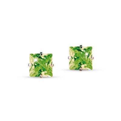 Medical Jewels 398 Orecchino Punto Luce Quadrato Verde