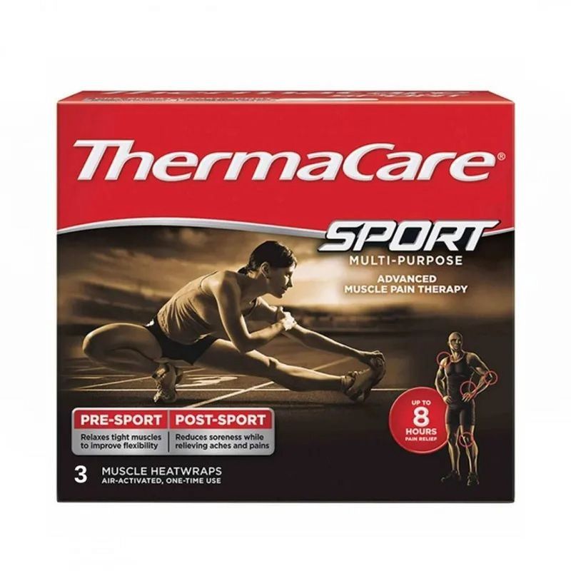 Cerotto Thermacare Sport - Fasce Autoriscaldanti 8h, 3 Pz