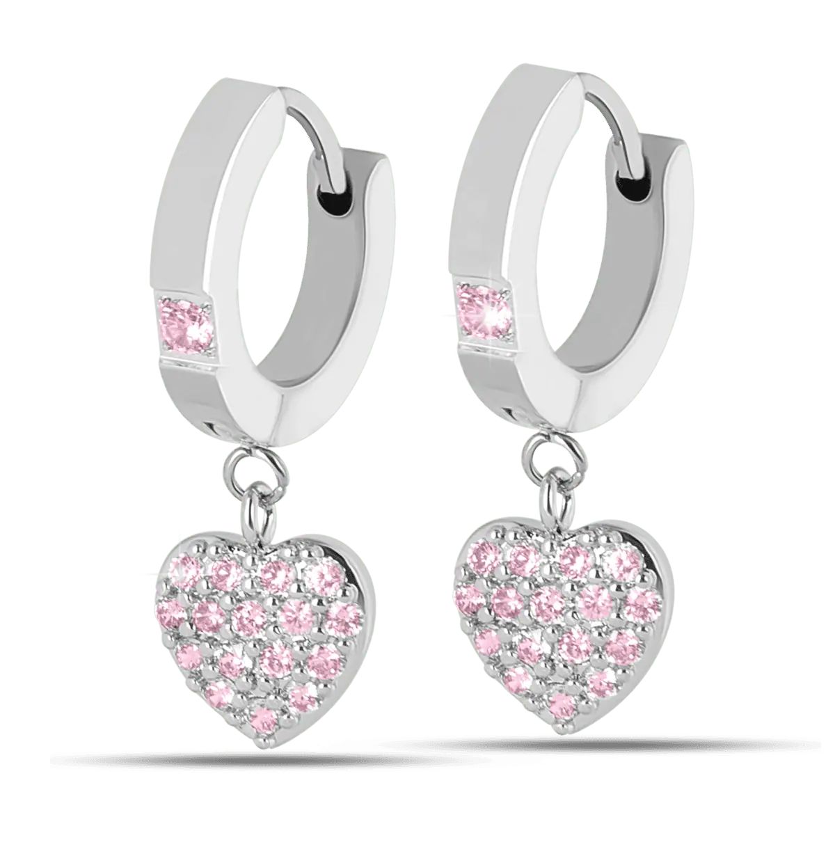 Medical Jewels 478 Orecchino Cerchio Con Cuore Pendente