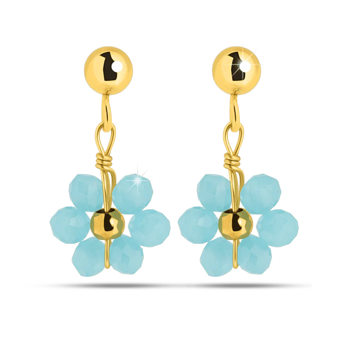 Medical Jewels 481 Orecchino Fiore Azzurro