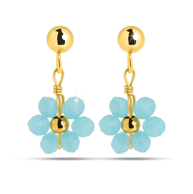 Medical Jewels 481 Orecchino Fiore Azzurro