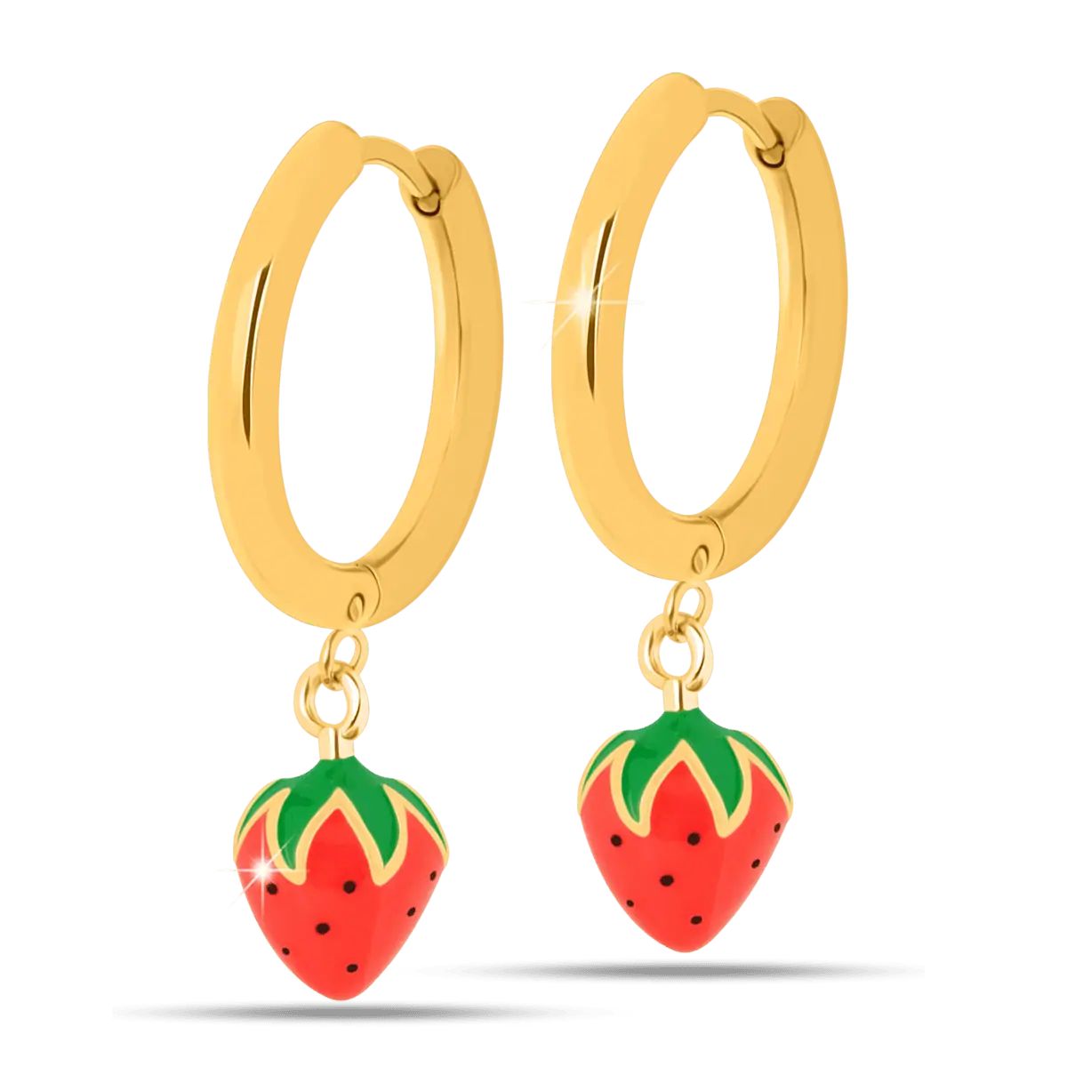 Medical Jewels 479 Orecchino Cerchio Con Fragola