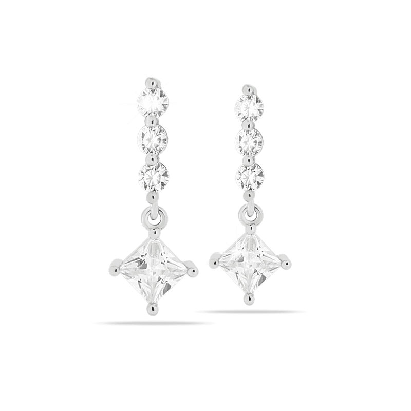 Medical Jewels 450 Orecchini Pendente con pietra a rombo