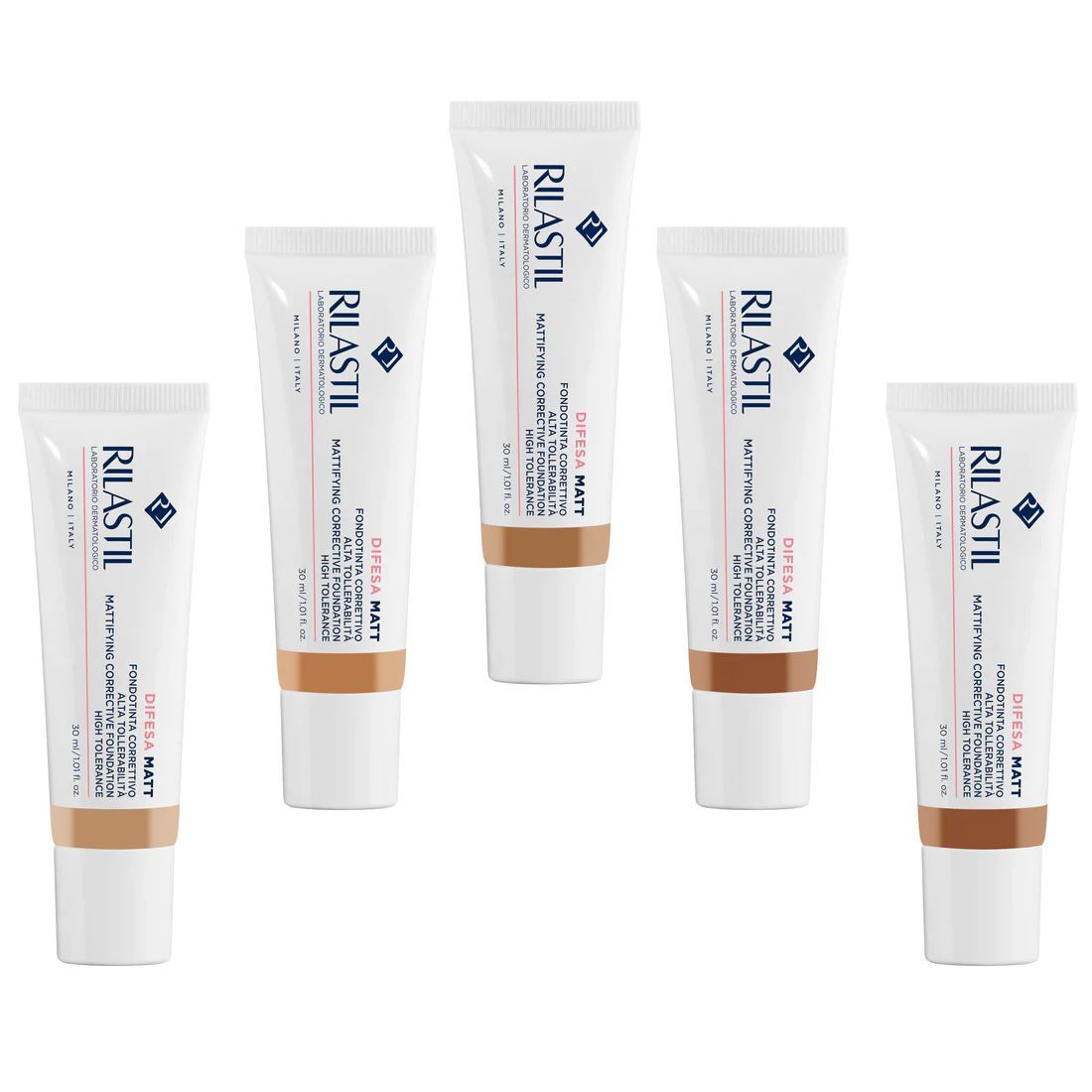 RILASTIL DIFESA MATT FONDOTINTA CORRETTIVO ALTA TOLLERABILITà - 30 ML COLORI 01 - 02 - 03 - 04 - 05