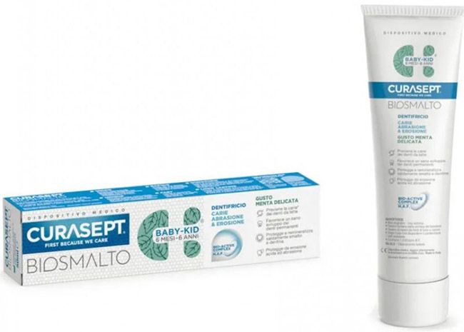 CURASEPT BIOSMALTO DENTIFRICIO BABY KID MENTA CARIE ABRASIONE &amp; EROSIONE 50 ML