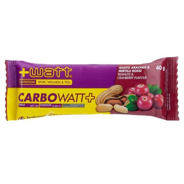 Carbowatt+ Barretta Energetica - Gusto Arachidi E Mirtilli - 1 Barretta Da 40 g
