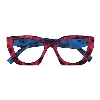 Twins Platinum Grecale Rosso-Blu Demi - Occhiali da Lettura +1.00 +1.50 +2.00 +2.50 +3.00 +3.50 Diottrie