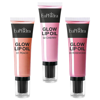 Euphidra Glow Lip Oil 01 Peach - 02 Cherry - 03 Rosewood - 11 ML - Collezione Absolute Glow