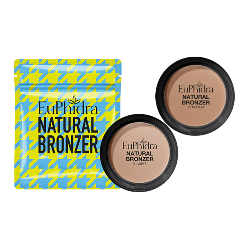 Euphidra Natural Bronzer 01 Light - 02 Medium - 8 G - Collezione Absolute Glow