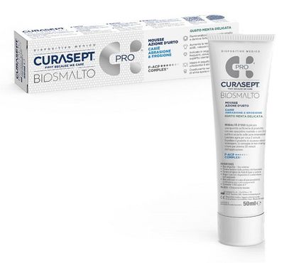 Curasept Biosmalto Mousse Carie Abrasione e Erosione - Menta Delicata - 50ml