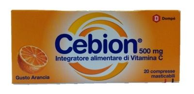 Cebion compresse masticabili - Integratore alimentare di Vitamina C - Gusto Arancia - Confezione 20 compresse