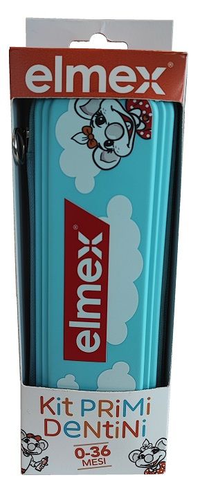 ELMEX KIT PRIMI DENTINI 0-36 MESI 1 ELMEX BIMBI DENTIFRICIO 50 ML + 1 ELMEX SPAZZOLINO BIMBI EDUCATIVO NEW 0-3 ANNI