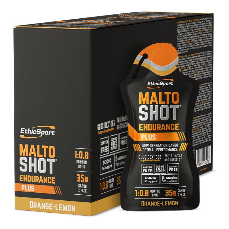 MALTOSHOT ENDURANCE PLUS ORANGE LEMON - 1 Gel 50 ML