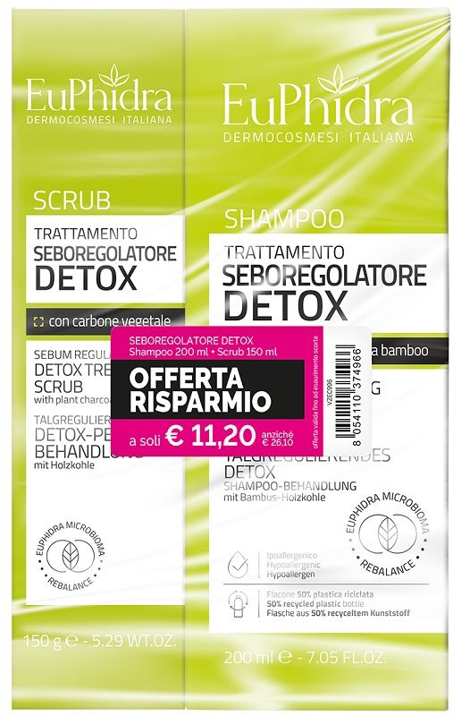 EUPHIDRA ABBINATA SHAMPOO SEBOREGOLATORE+SCRUB DETOX CAPELLI