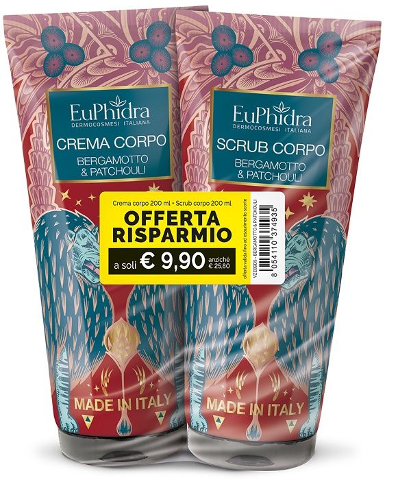 ABBINATA SCRUB CORPO + CREMA CORPO BERGAMOTTO &amp; PATCHOULI