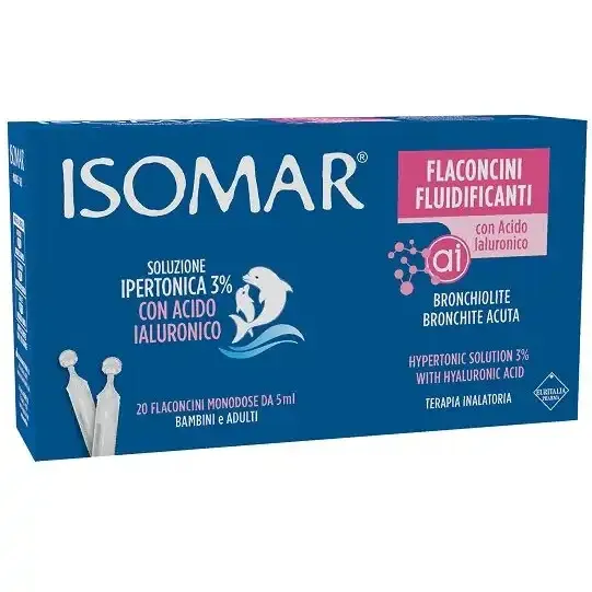 ISOMAR FLACONCINI FLUIDIFICANTI SOLUZIONE IPERTONICA 3% +ACIDO IALURONICO 20 FLACONCINI DA 5 ML