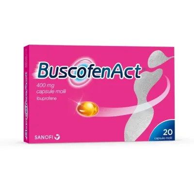 Buscofenact Capsule Molli 400 mg - Ibuprofene - Confezione 20 Capsule Buscofenact Capsule Molli 400 mg - Ibuprofene - Confezione 20 Capsule