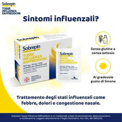 Sobrepin Tosse Influenza Raffreddore - Granulato Per Soluzione Orale - 10 Buste Sobrepin Tosse Influenza Raffreddore - Granulato Per Soluzione Orale - 10 Buste