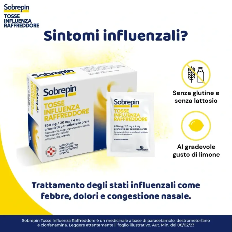 Sobrepin Tosse Influenza Raffreddore - Granulato Per Soluzione Orale - 10 Buste