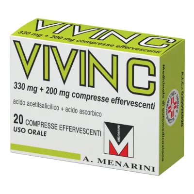 Vivin C - 330mg+200mg Acido Acetilsalicilico / Acido Ascorbico - 20 Compresse Effervescenti