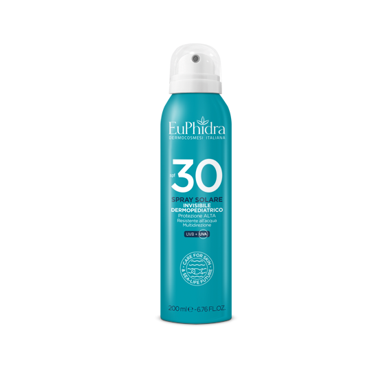 Euphidra Spray Solare Invisibile Dermopediatrico - Fattore Di Protezione 30 - 200ml
