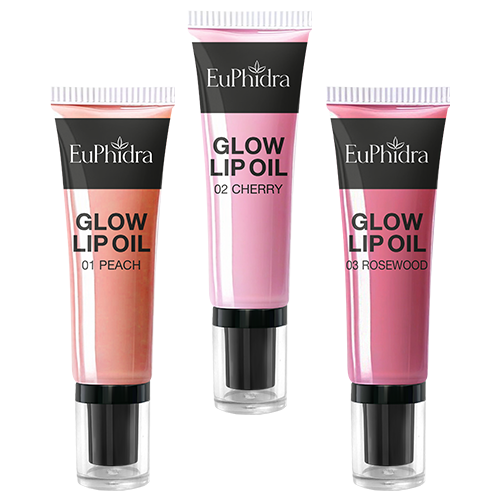 Euphidra Glow Lip Oil 01 Peach - 02 Cherry - 03 Rosewood - 11 ML - Collezione Absolute Glow
