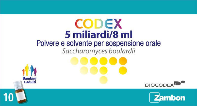 CODEX 5 MILIARDI/8 ML POLVERE E SOLVENTE PER SOSPENSIONE ORALE 10 FLACONCINI
