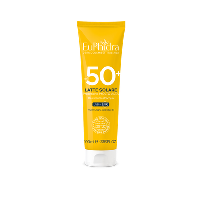 Euphidra Latte Solare 50+ - Protezione Molto Alta - Formato Da Viaggio - 100 ml