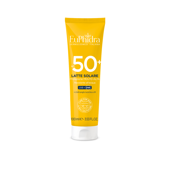 Euphidra Latte Solare 50+ - Protezione Molto Alta - Formato Da Viaggio - 100 ml